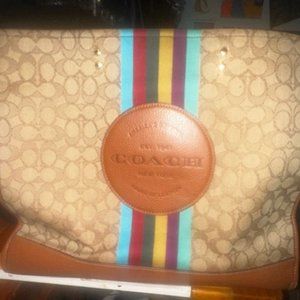 Dempsey Tote 40 In Signature Jacquard With Stripe And Coach Patch